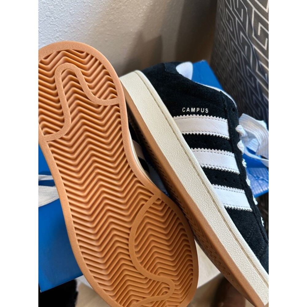 adidas Unisex Black & White Suede Campus Sneakers NWT (M7 / W8) - Picture 3 of 6